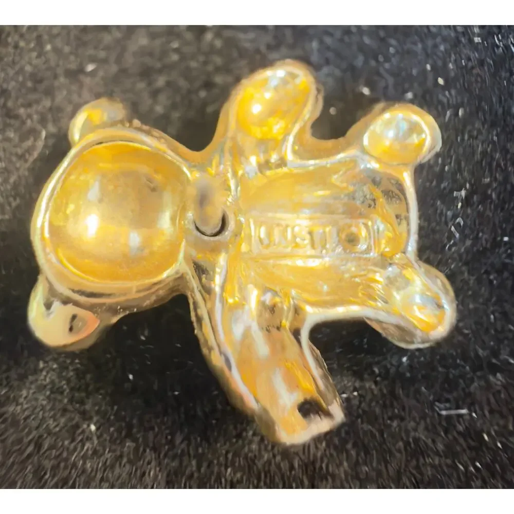 Vintage Cusno Gold-Tone Teddy Bear Lapel Pin Signed Teddy Figural